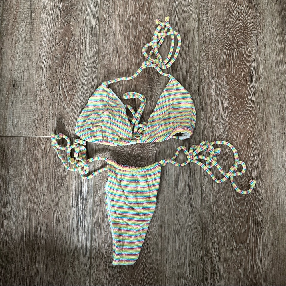 Frankies Bikinis Tia Terry Lovers Stripe - Pride Collection